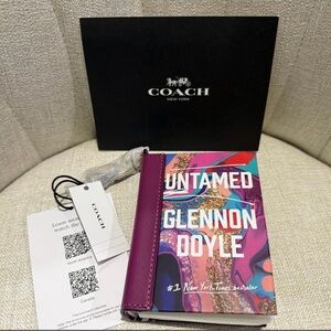 Coach Multicolor Abstract Book Clutch in Purple and Blue